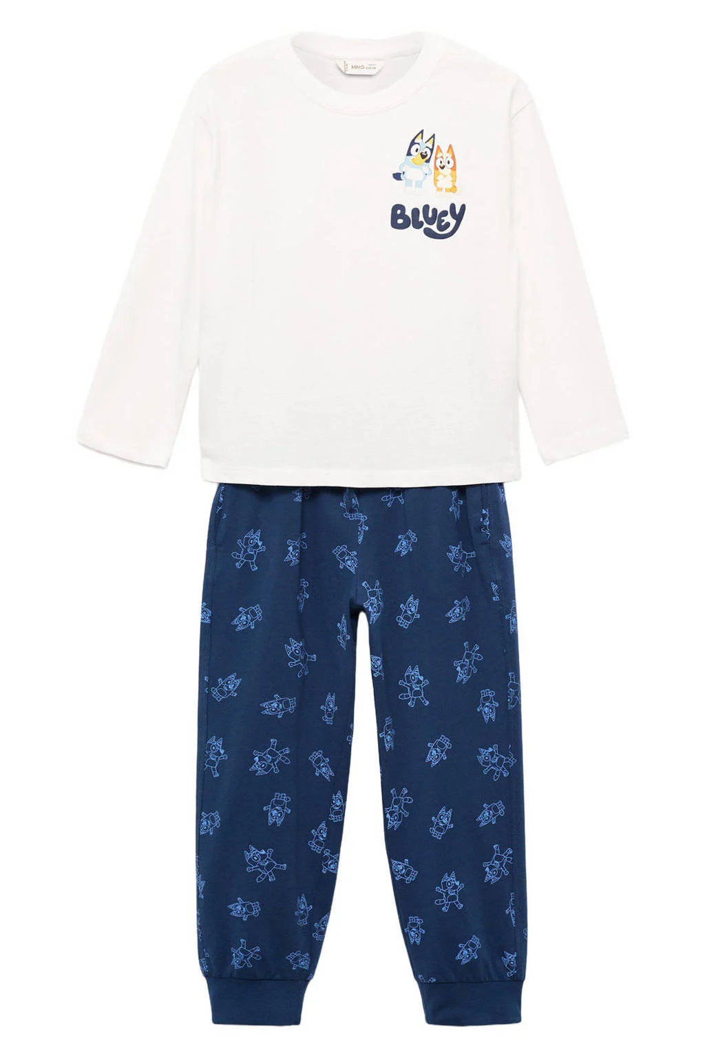 Mango Kids Bluey pyjama donkerblauw/wit
