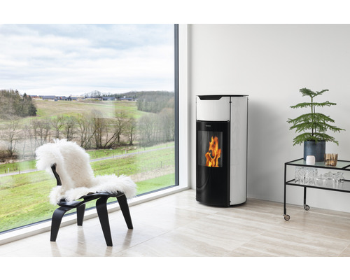 Aduro P1.4 pelletkachel, staal, zwart/wit, 8 kW