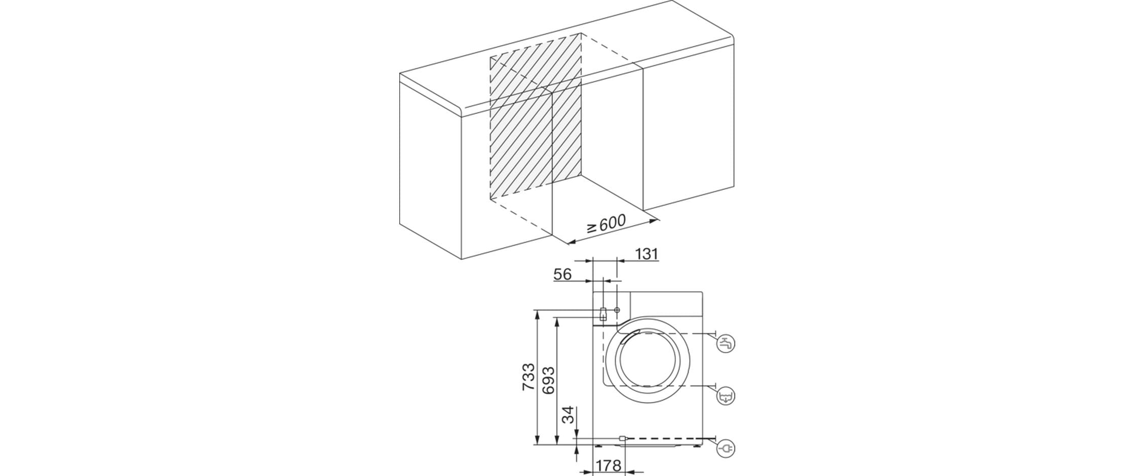 Waschtrockner WTD 100-60 CH 8 kg / 5 kg<br>Tumbler zum Waschen und Trocknen in einem
