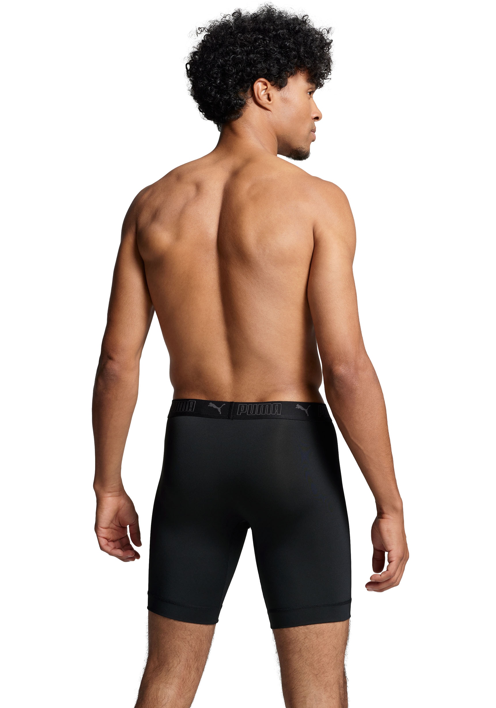 PUMA Boxershorts »PUMA MEN SPORT MICROFIBER LONG BOXERS 2P«, 2er Packer Packung, mit Logo-Bund