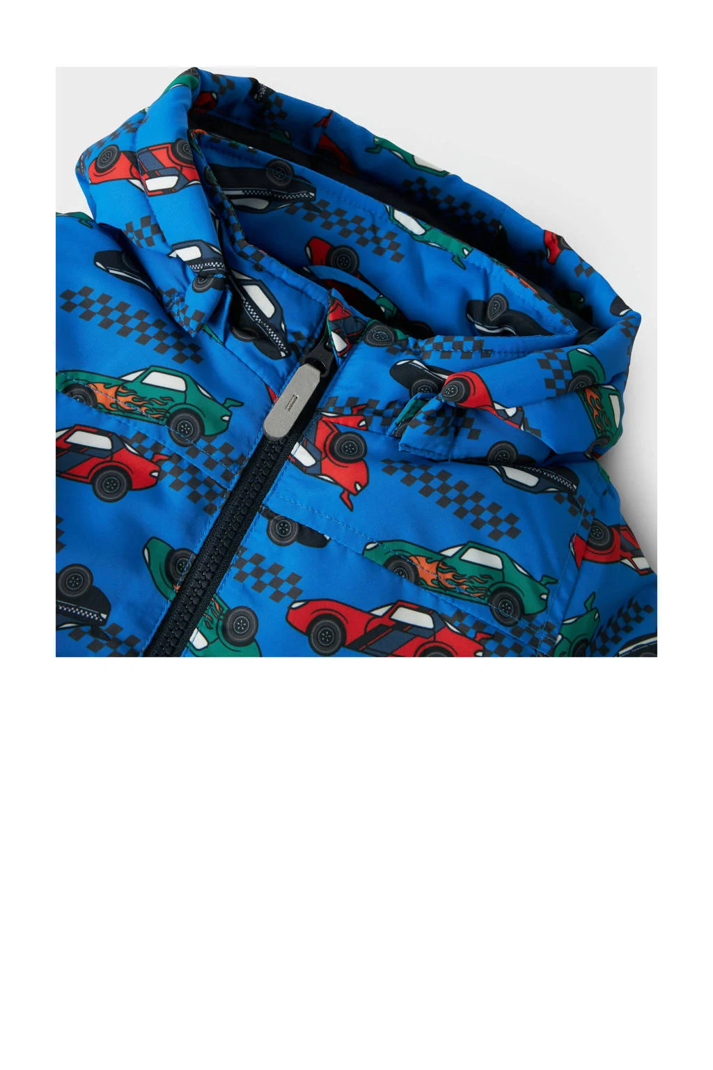 NAME IT winterjas NMMMAX met all over print hardblauw/rood/groen
