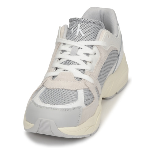 Calvin Klein Jeans - RETRO TENNIS LACEUP MIX LTH - Gris