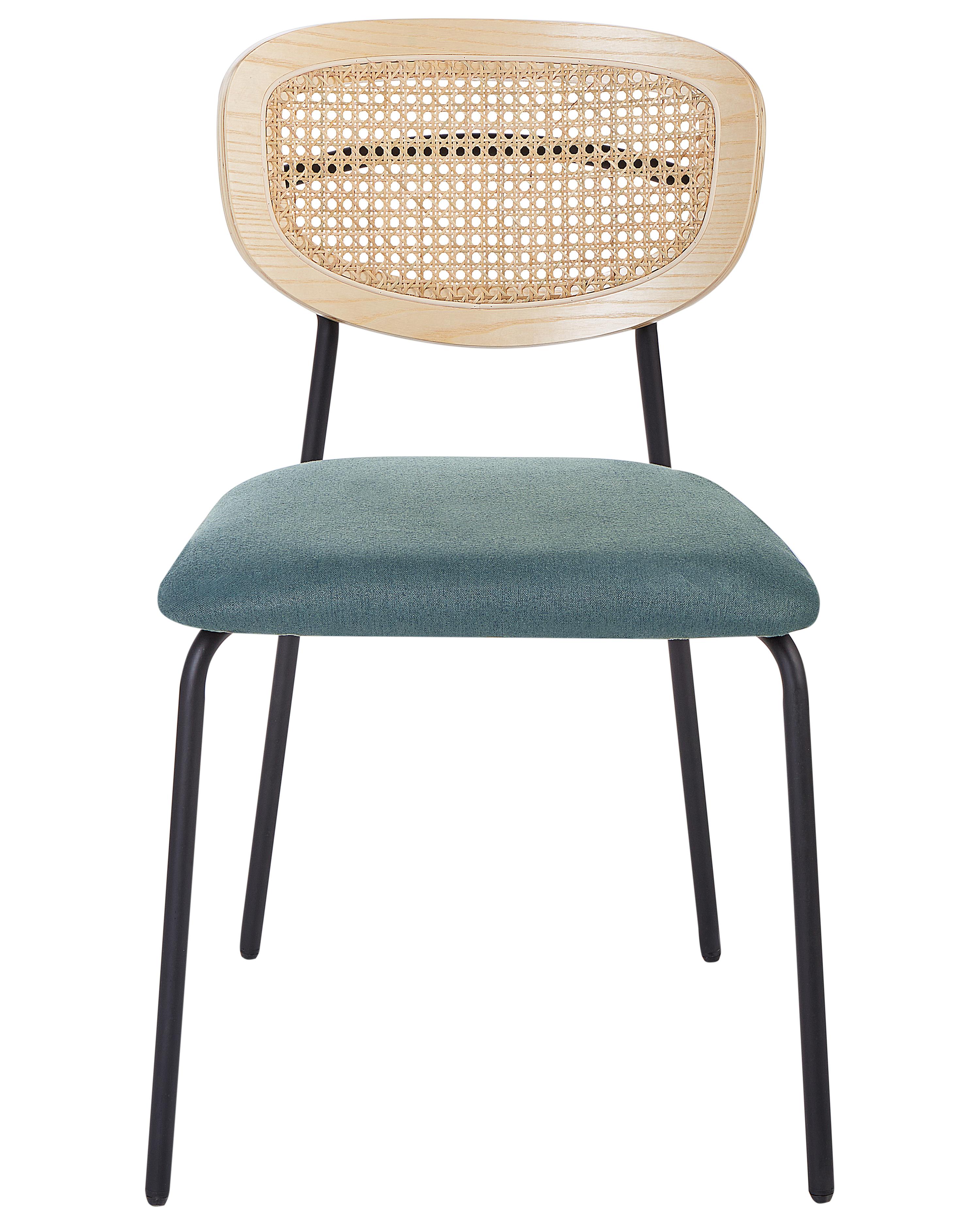 Set van 2 eetkamerstoelen MAYETTA Rotan Groenblauw