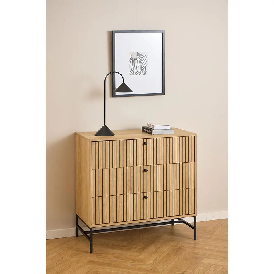 Hioshop Dylan kommode 3 lades natuur