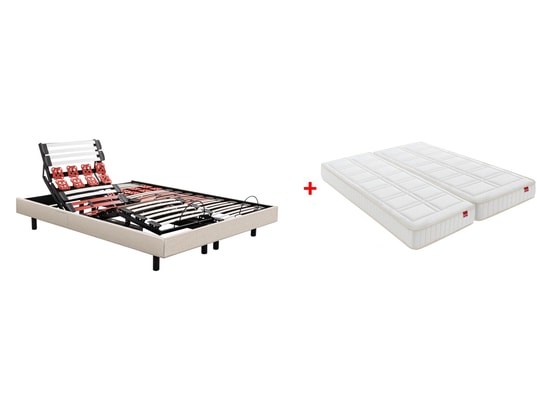 EPEDA - Sommier Electrique 2 x 90 x 200 Escapade 1820D lin + 2x balade équilibré