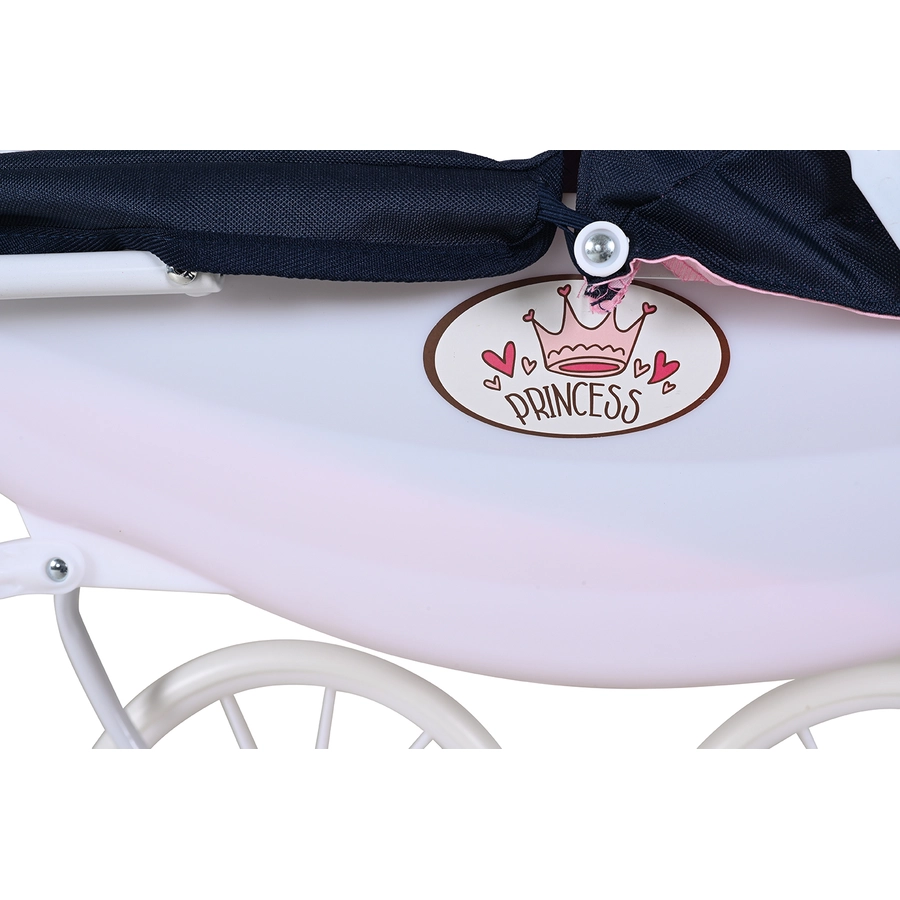 knorr toys® Puppenwagen Classic pram - navy blueroseprincess blau