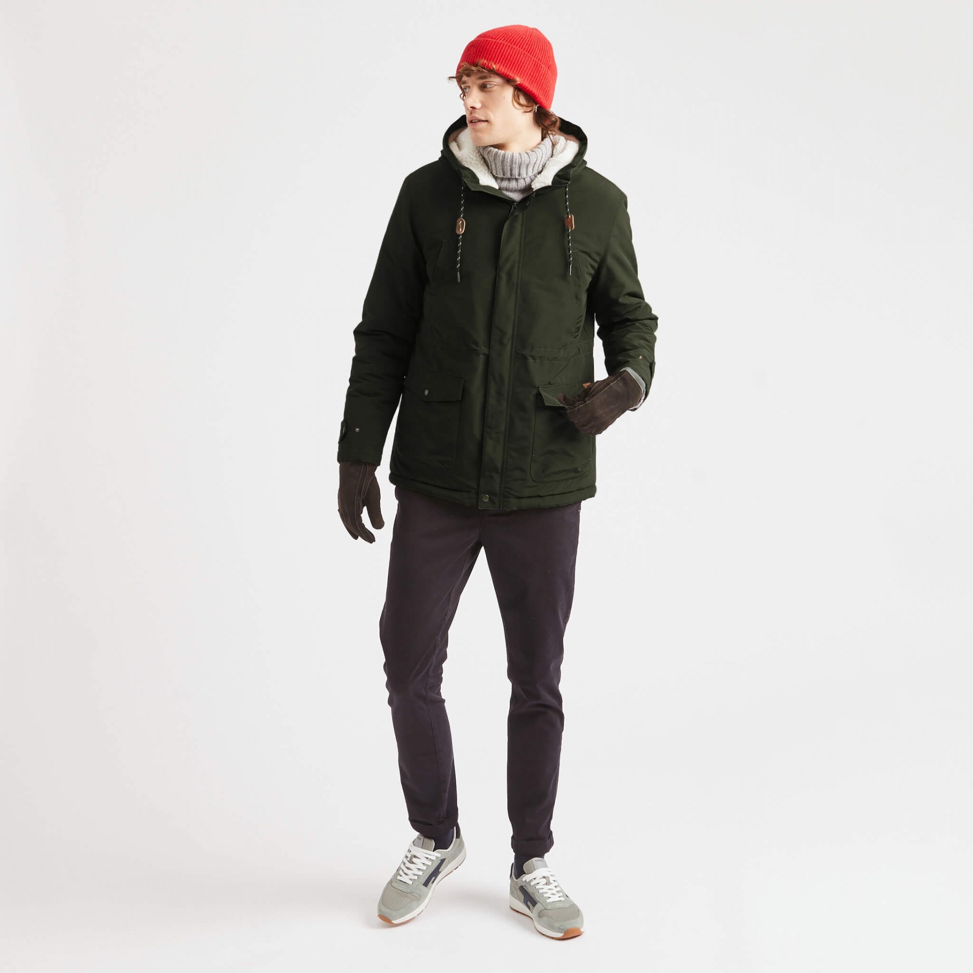 Parka kaki coton et polyester recyclé - modèle Vernon