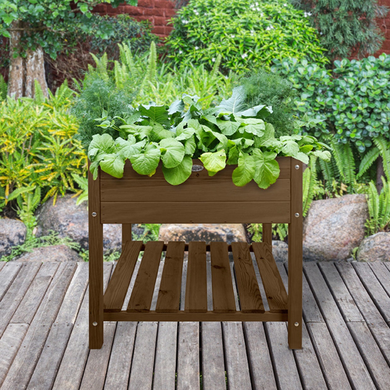 Esschert Design kweekbak verhoogd bruin 78,8 x 78,8 x 78 cm