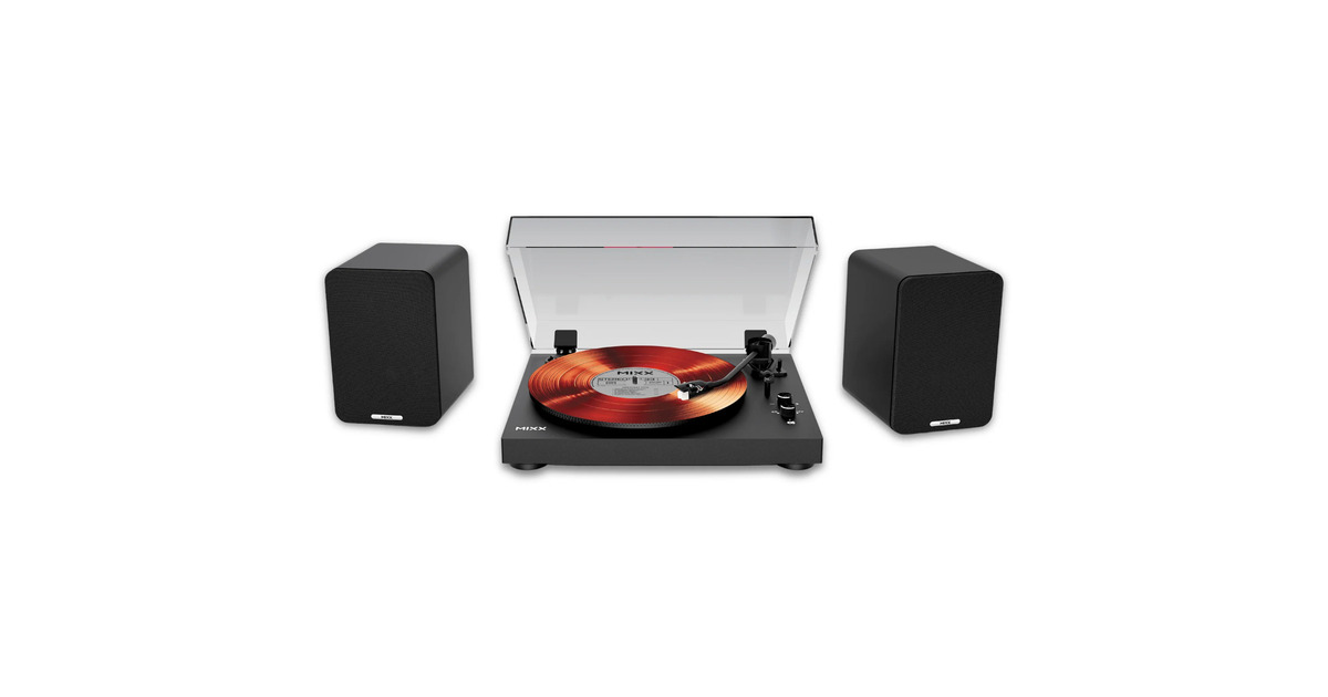 MIXXAnalog System 5 Vinyl platenspeler + Speakers  (Zwart, 33/45 RPM)