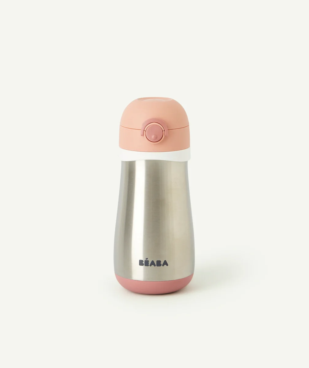 BEABAGOURDE EN INOX 350ML ROSE 18M+