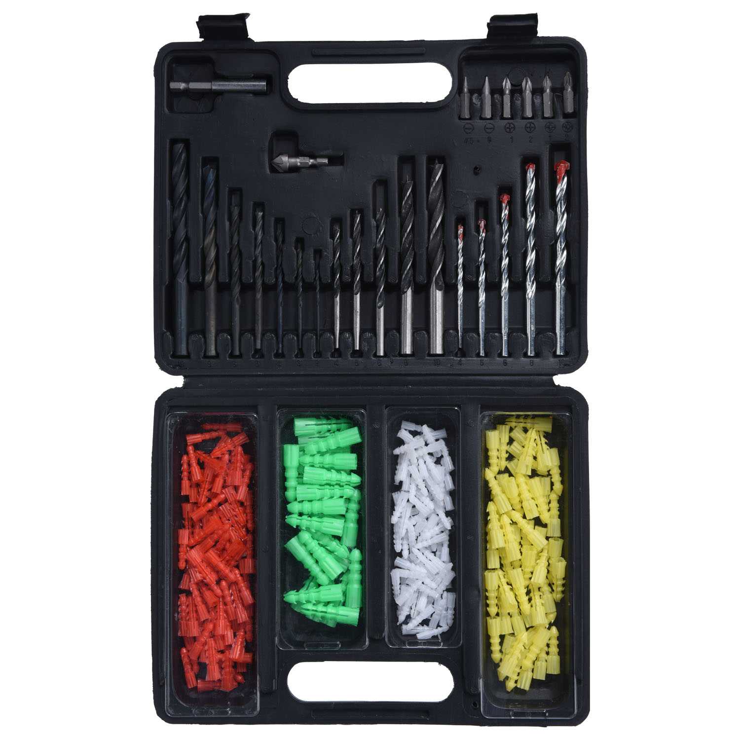 Bohrer und Dübel-Set aus Metall/Kunststoff 300teilig