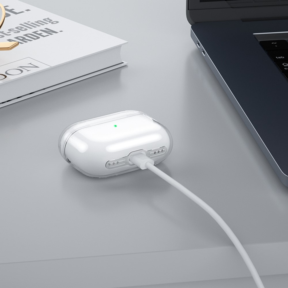 AirPods Pro 2 / AirPods Pro Gummi Schutzhülle   Scharnierring - Transparent