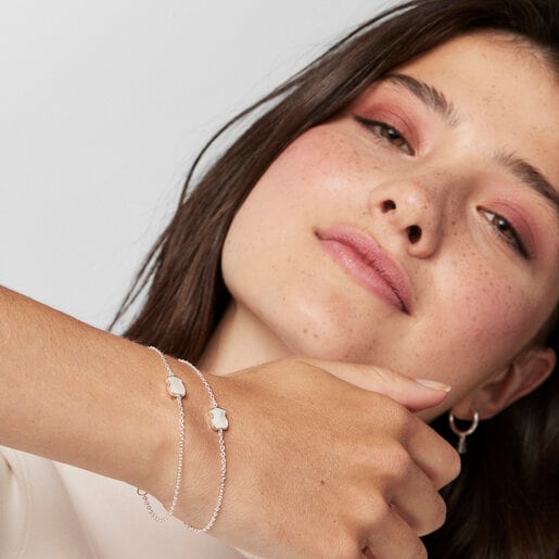 Pulseira TOUS em prata colorida e madrepérola facetada