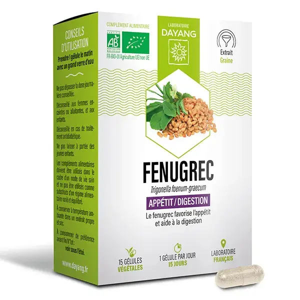 Dayang Feno-grego Orgânico 15 cápsulas