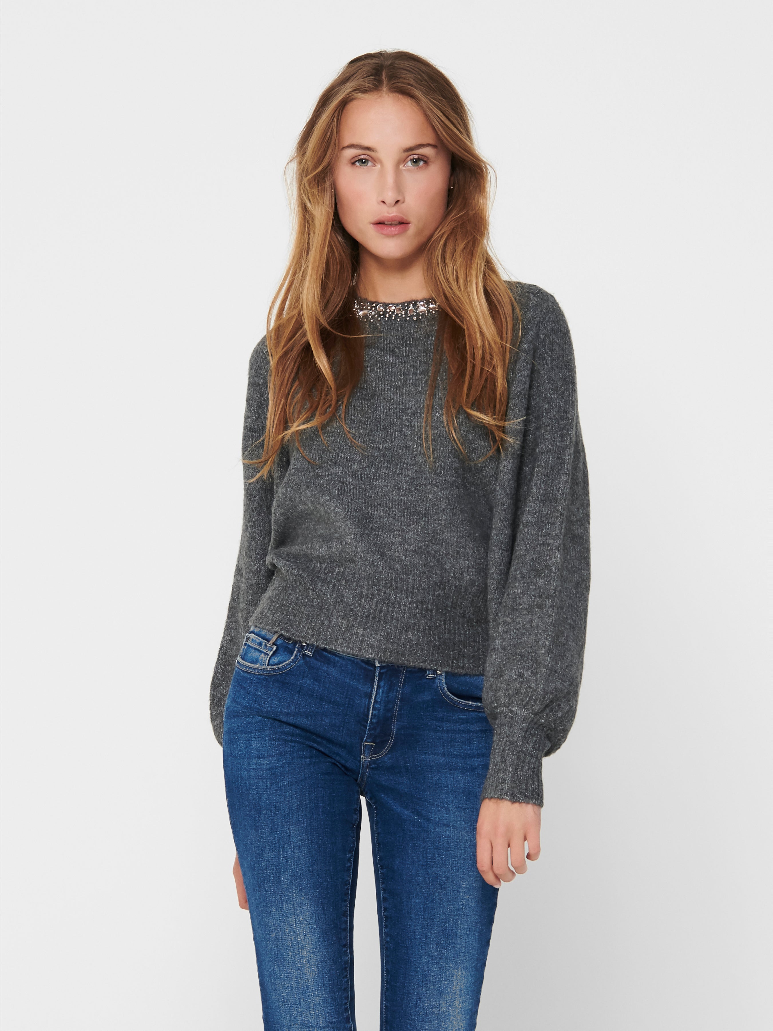 ONLELSA Strickpullover Medium Grey Melange