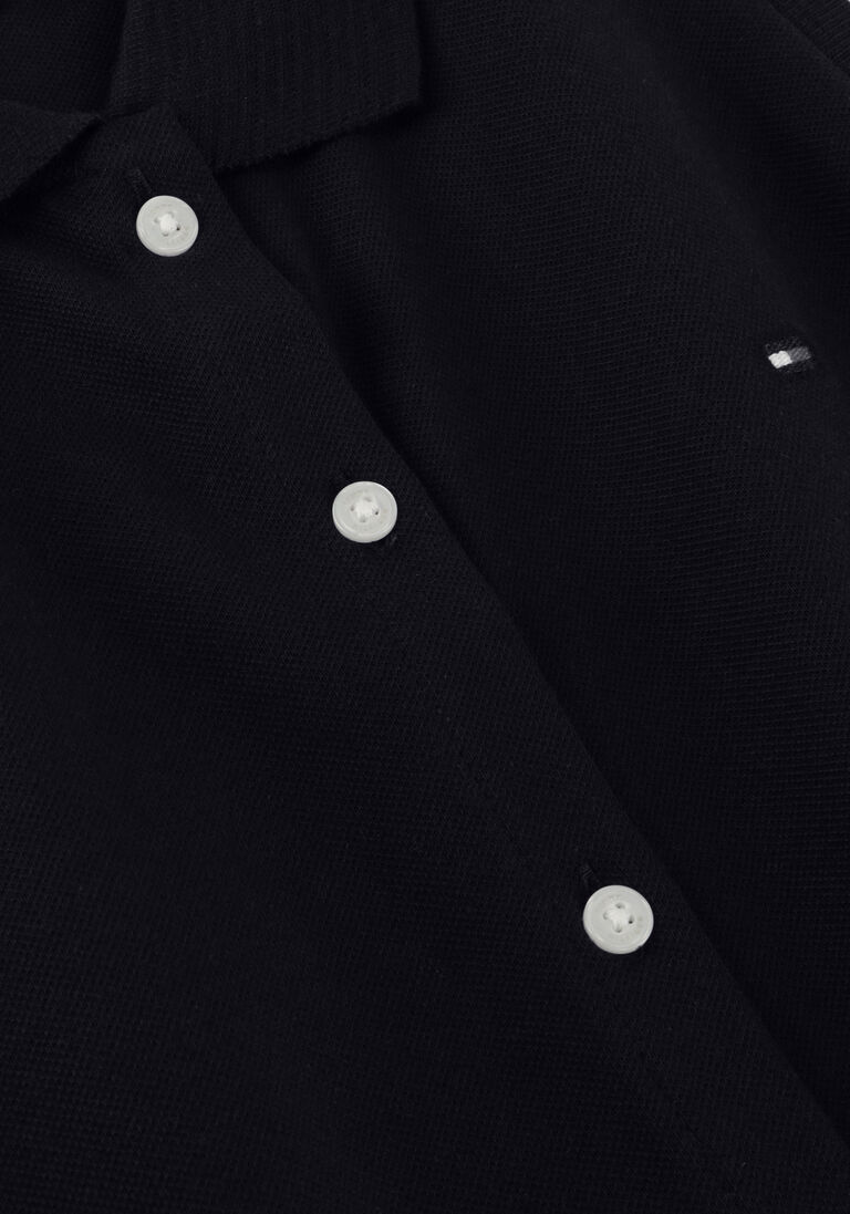 TOMMY HILFIGER donkerblauwe tommy hilfiger midi jurk slm collr dtail midi polo drs ns