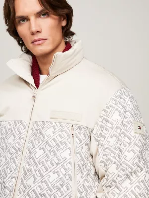 Jaqueta puffer TH Warm New York com estampa de monograma
