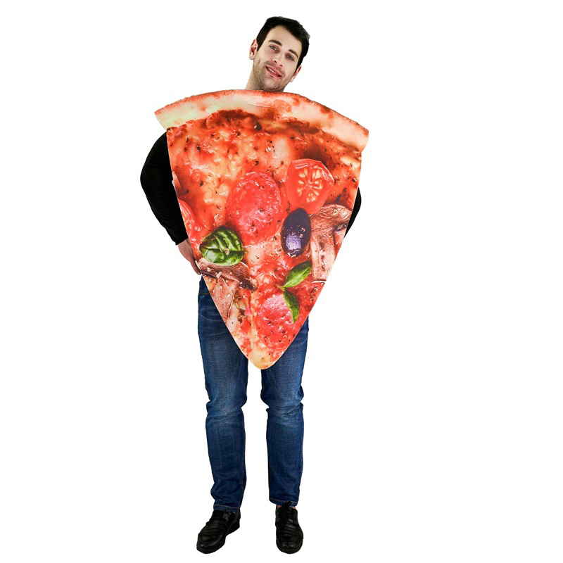 (160-180cm) Fasnachts Erwachsenen Kostüm Pizza Slice Verkleidung für Motto Partys / Halloween - Bunt