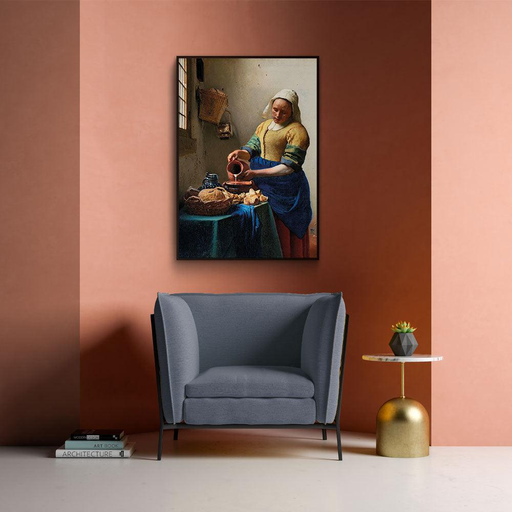 Walljar poster ingelijst - Johannes Vermeer - Het Melkmeisje II Poster ingelijst - 40 x 60 cm