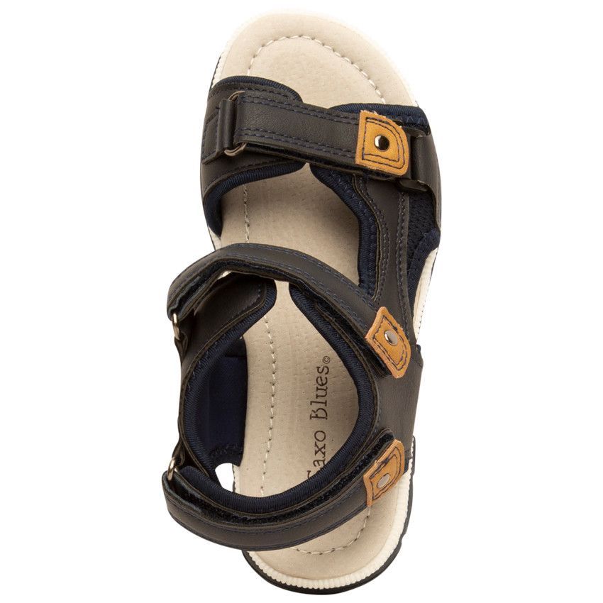 Nu-pieds à scratchs pour garçon - Bleu marine