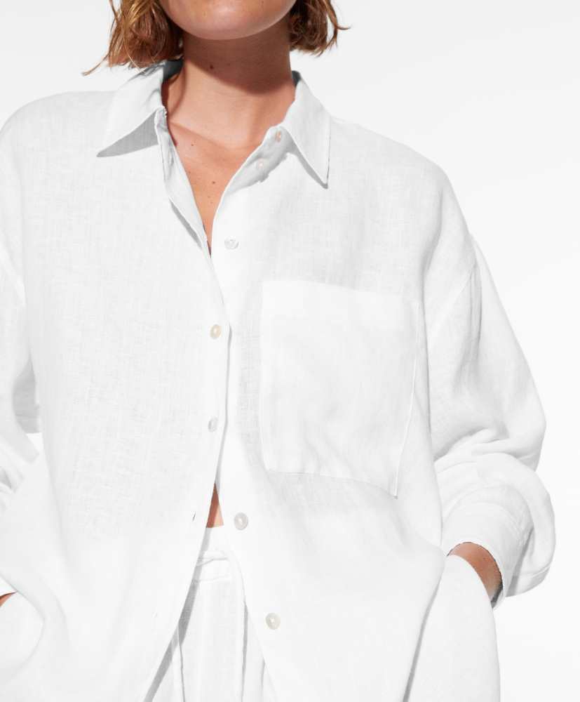Camisa de manga comprida, 100% linho
