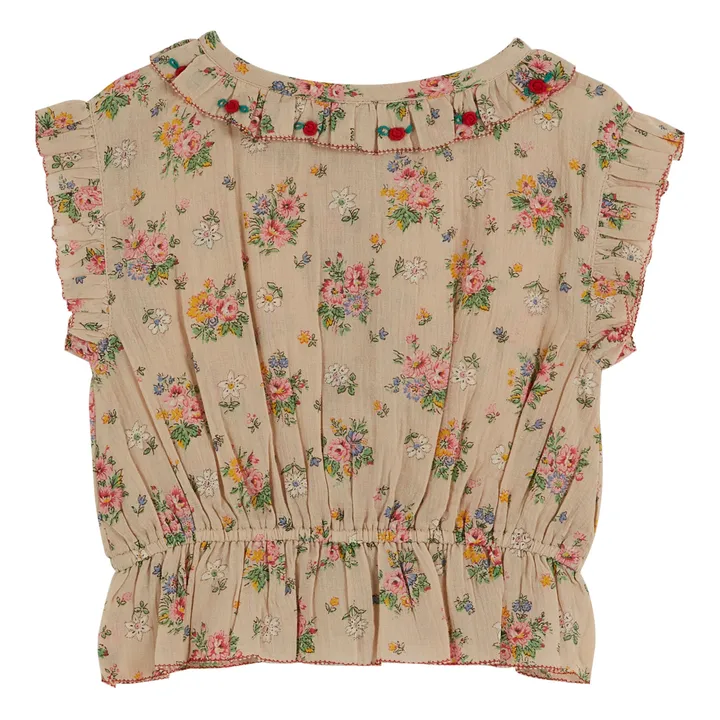 Emile et Ida Blouse Vintage Brodée Fleurie | Beige