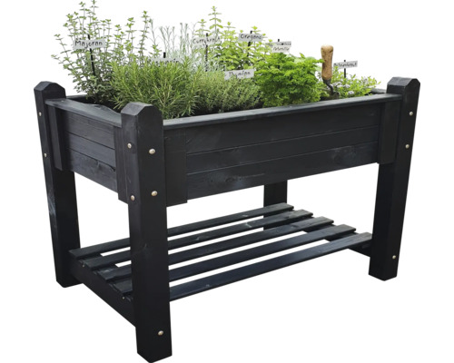 Verhoogd tuinbed op palen promadino incl. folie 114 x 60 x 84,5 cm antraciet
