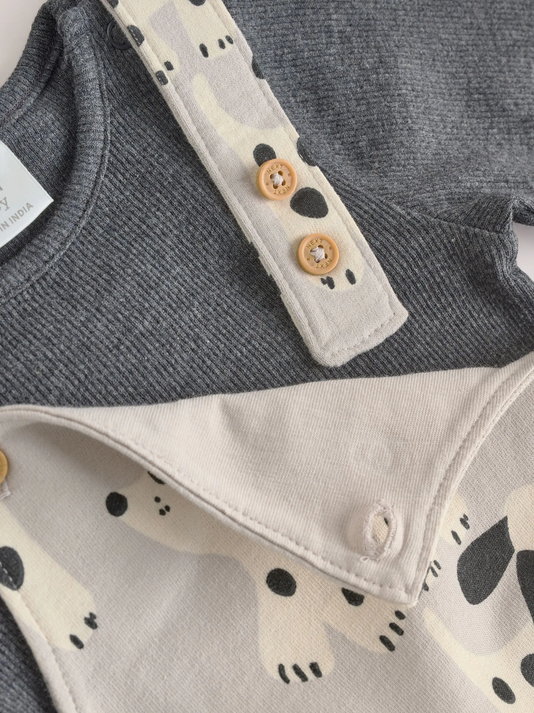 Zwart-wit hond - Jersey tuinbroek en rompertje babyset (0mnd-2jr)