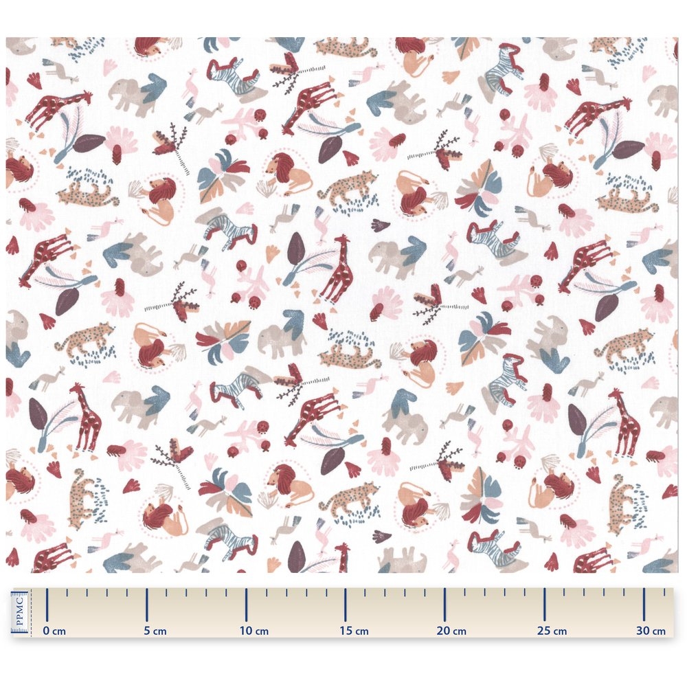 Tissu Coton Au Mètre Ex2228 Animaux De La Savane