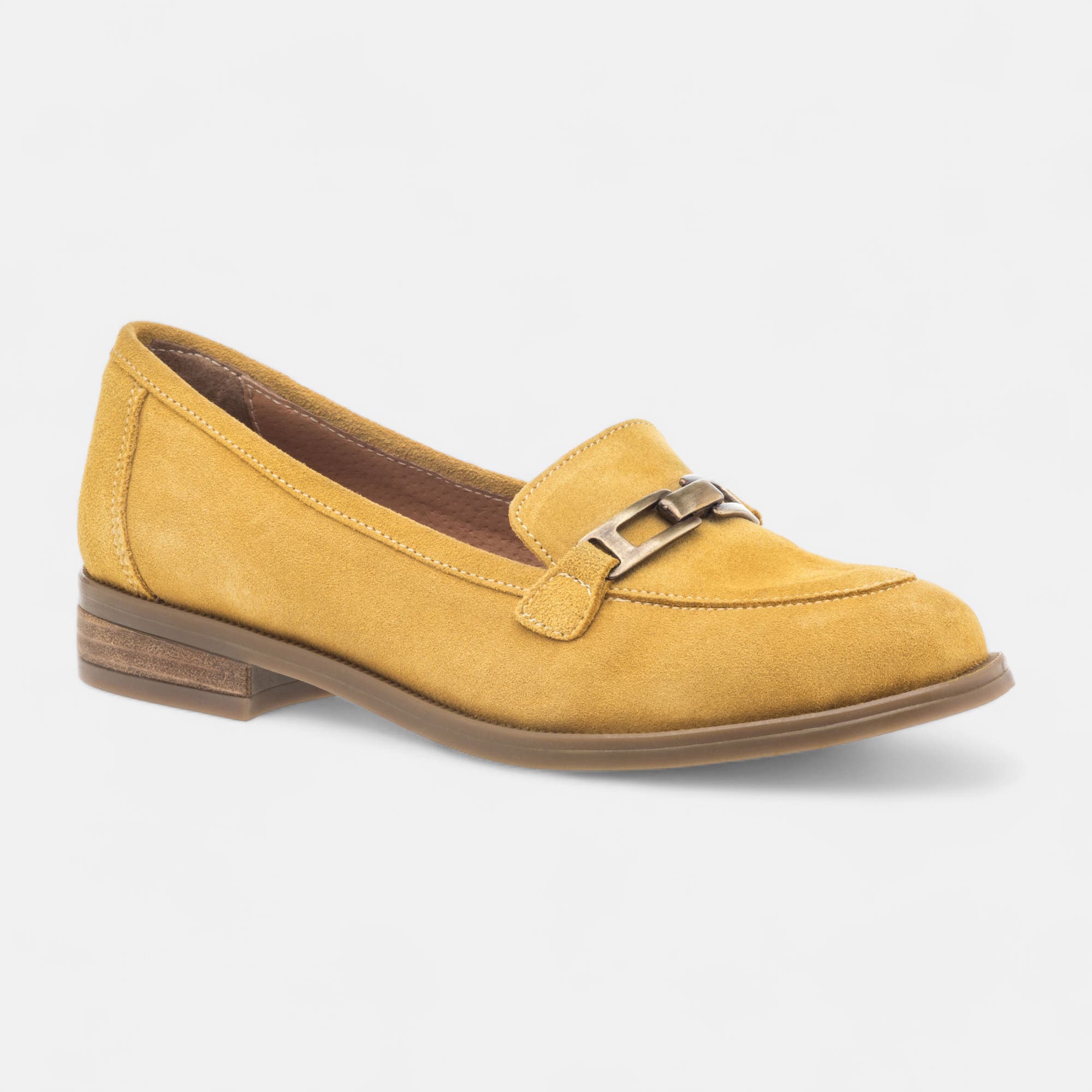 Mocassins Femme en cuir jaune