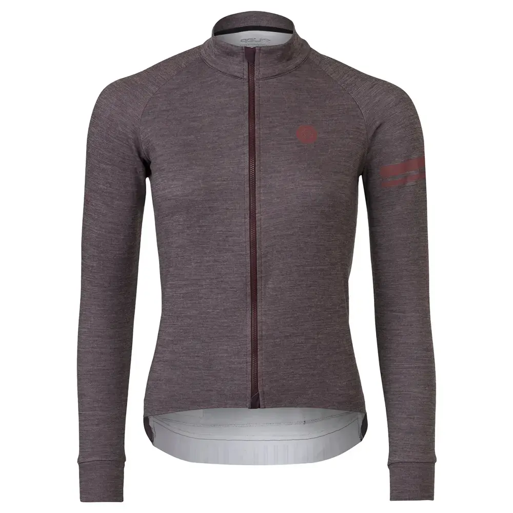 AGU Performance Merino Fietsshirt Lange Mouwen Donkerrood Dames