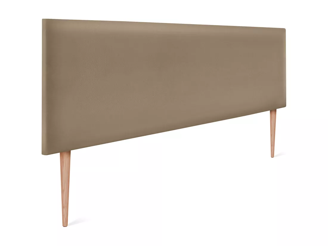DHOME Tête de lit simili cuir lisse 160x105cm avec pieds Lits 150/160 - Marron Clair