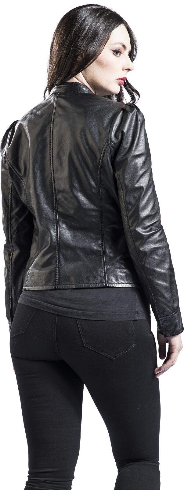 Puff Sleeve Leather Jacket | Black Premium by EMP Veste en cuir