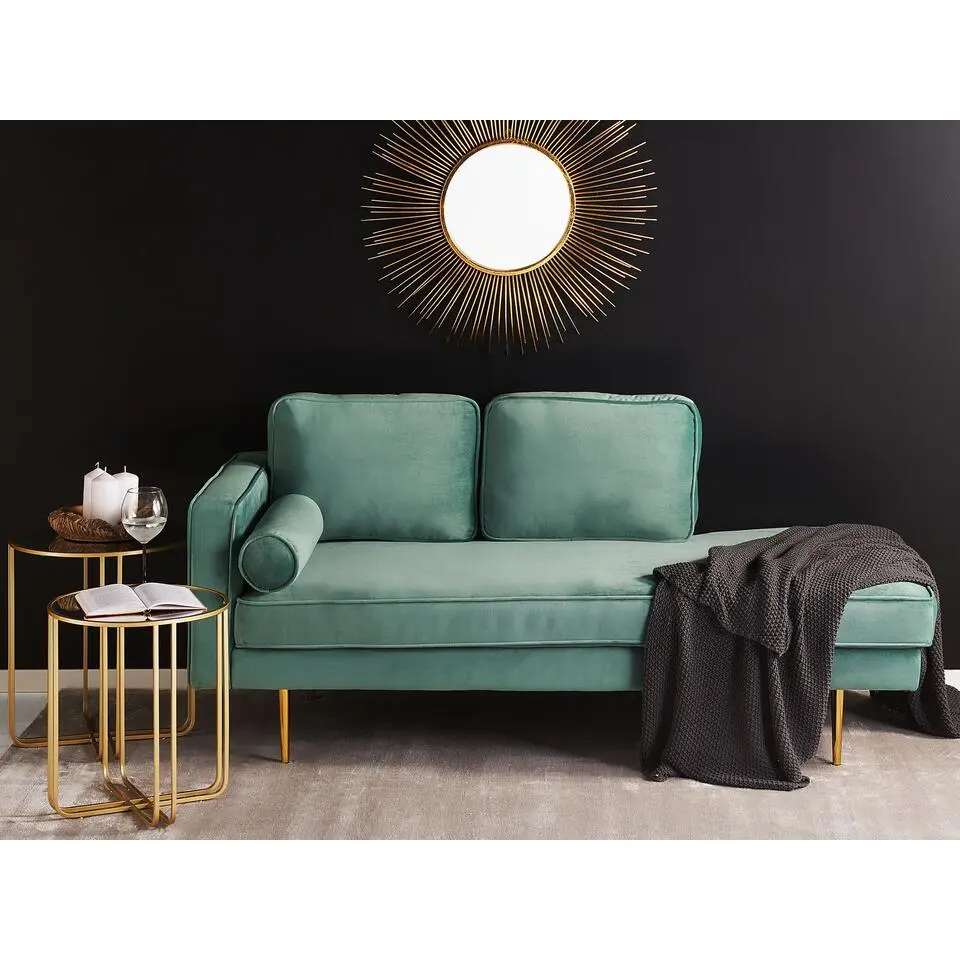 MIRAMAS - Chaise longue - Groen - Linkerzijde - Fluweel