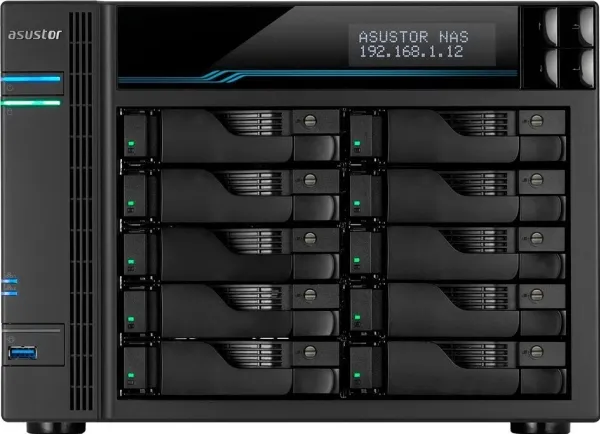 ASUSTOR Lockerstor 10 AS6510T - NAS-server - 10 bays - SATA 6Gb/s - RAID RAID 0, 1, 5, 6, 10, JBOD - RAM 8 GB - 2.5 Gigabit Ethernet / 10 Gigabit Ethernet - iSCSI support
