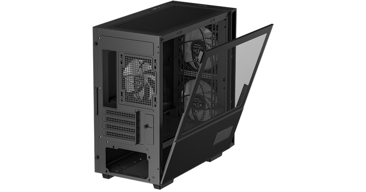 DeepCoolCH360 DIGITAL mini tower behuizing  (Zwart | 1x USB-A | 1x USB-C | RGB | Window)