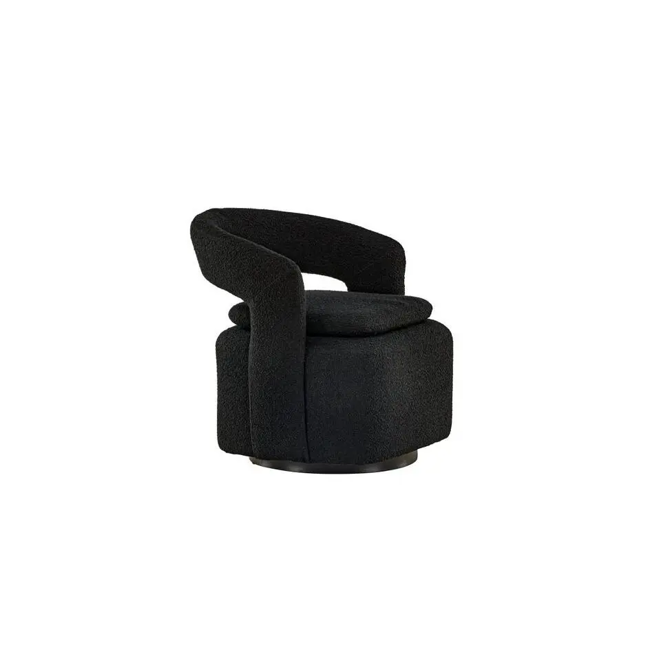 Svea - Teno draaibare fauteuil - boucle - zwart