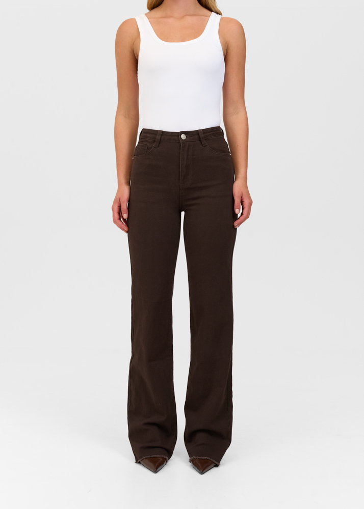 Straight leg stretch jeans deep choco