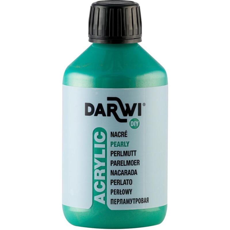 Darwi Flacon de 250 ml de Peinture Acrylique Universelle Nacrée - Vert nacré