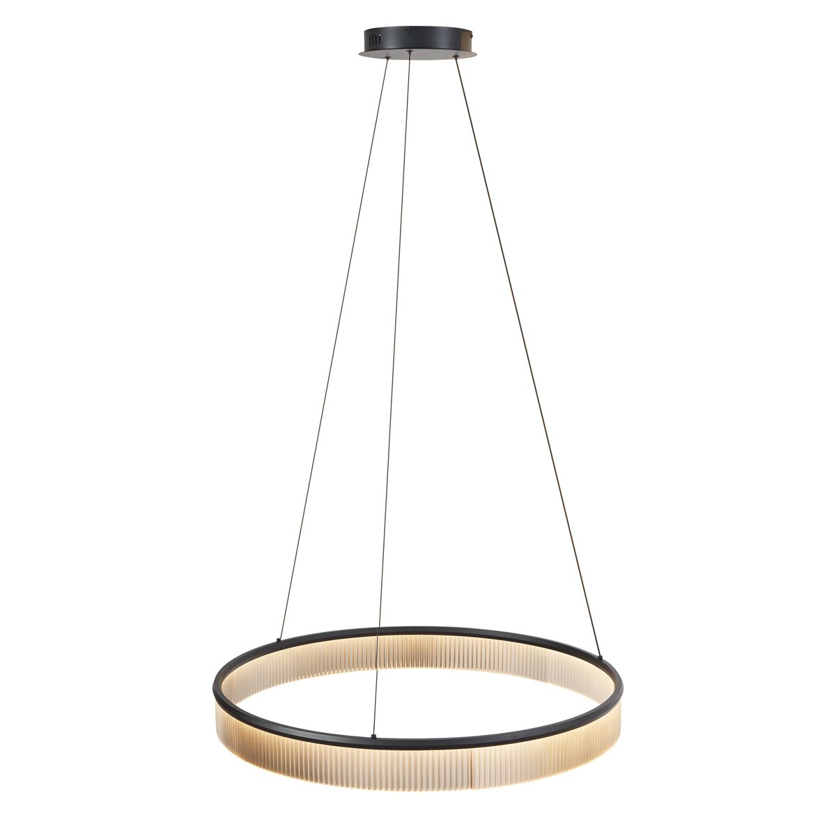Moderne hanglamp zwart 78cm incl. LED 3-staps dimbaar - Anello Chandelier