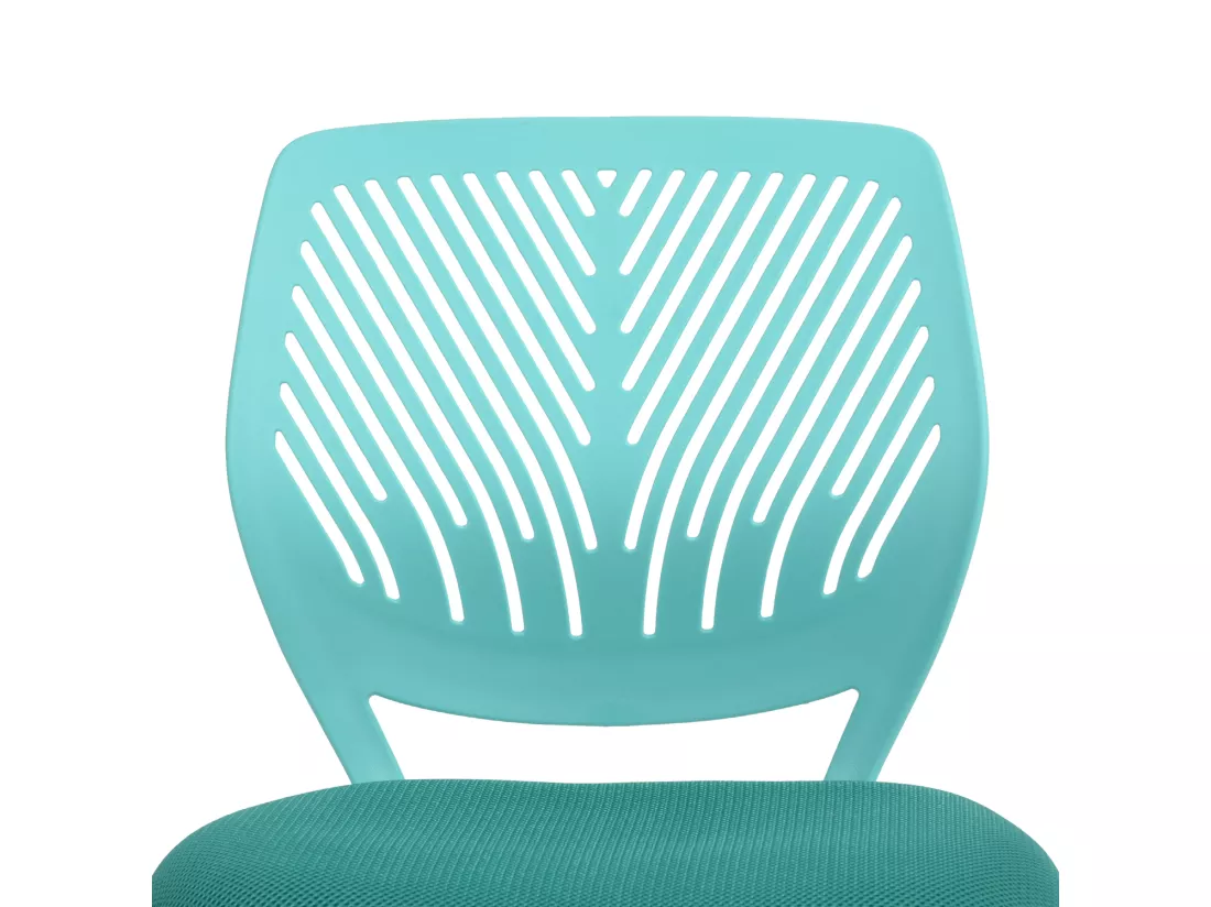 URBAN MEUBLE Chaise de bureau pivotante turquoise, dossier ergonomique, revêtement en maille, hauteur réglable, style moderne, pour la maison et le bureau