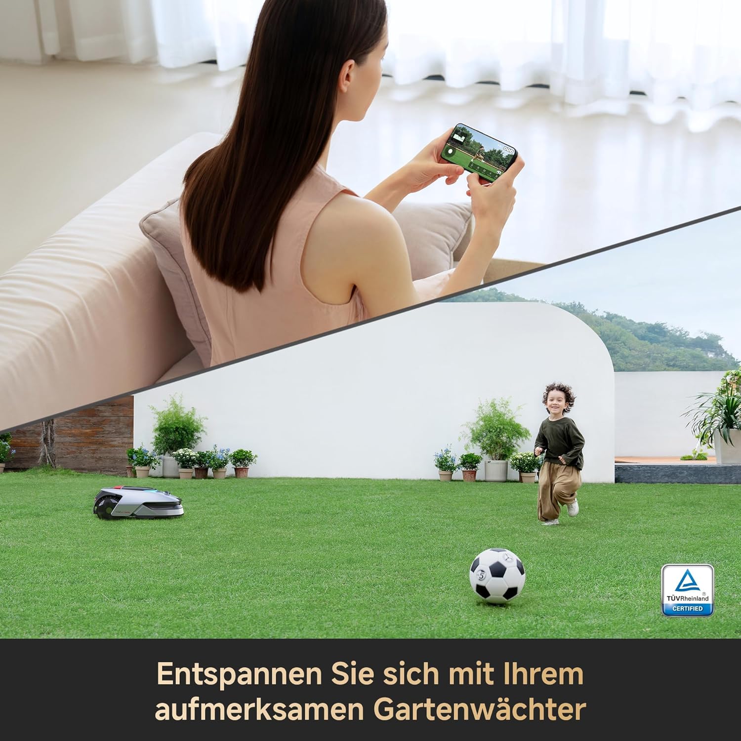 DREAME Mähroboter A2 ohne Begrenzungskabel, 360° 3D LiDAR + AI Vision, Auto-Begrenzungseinrichtung,3000 m²,Dual-Fusion-Kartierung, OmniSense-2.0-Hindernisvermeidung, EdgeMaste-Schneidsystem