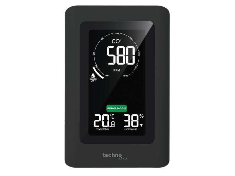 Technoline CO2 Luftgütemonitor WL 1030 Luftgütesensor und CO2-Messgerät zur Überwachung der Raumluftqualität