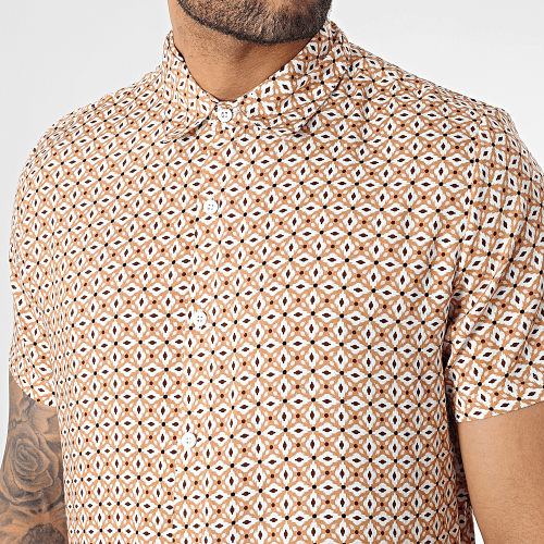 Chemise Manches Courtes Beige
