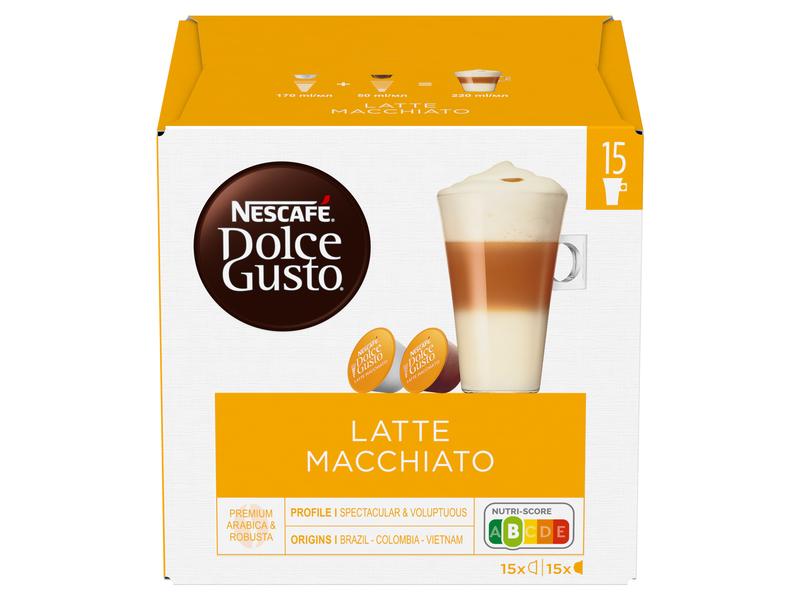 Nescafé Kaffeekapseln Dolce Gusto Latte Macchiato 15 Portio Praktische Kaffeeportionen mit Espresso- und Milchkapsel