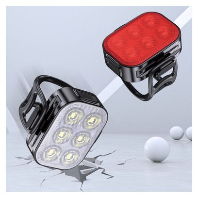 Kit d'éclairage LED pour vélo 200/50 Lumen Feu avant et feu arrière vélo