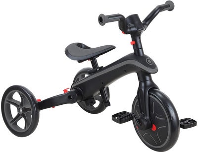 Globber Trehjulssykkel Explorer Sammenleggbar 4-in-1, Svart/Grå