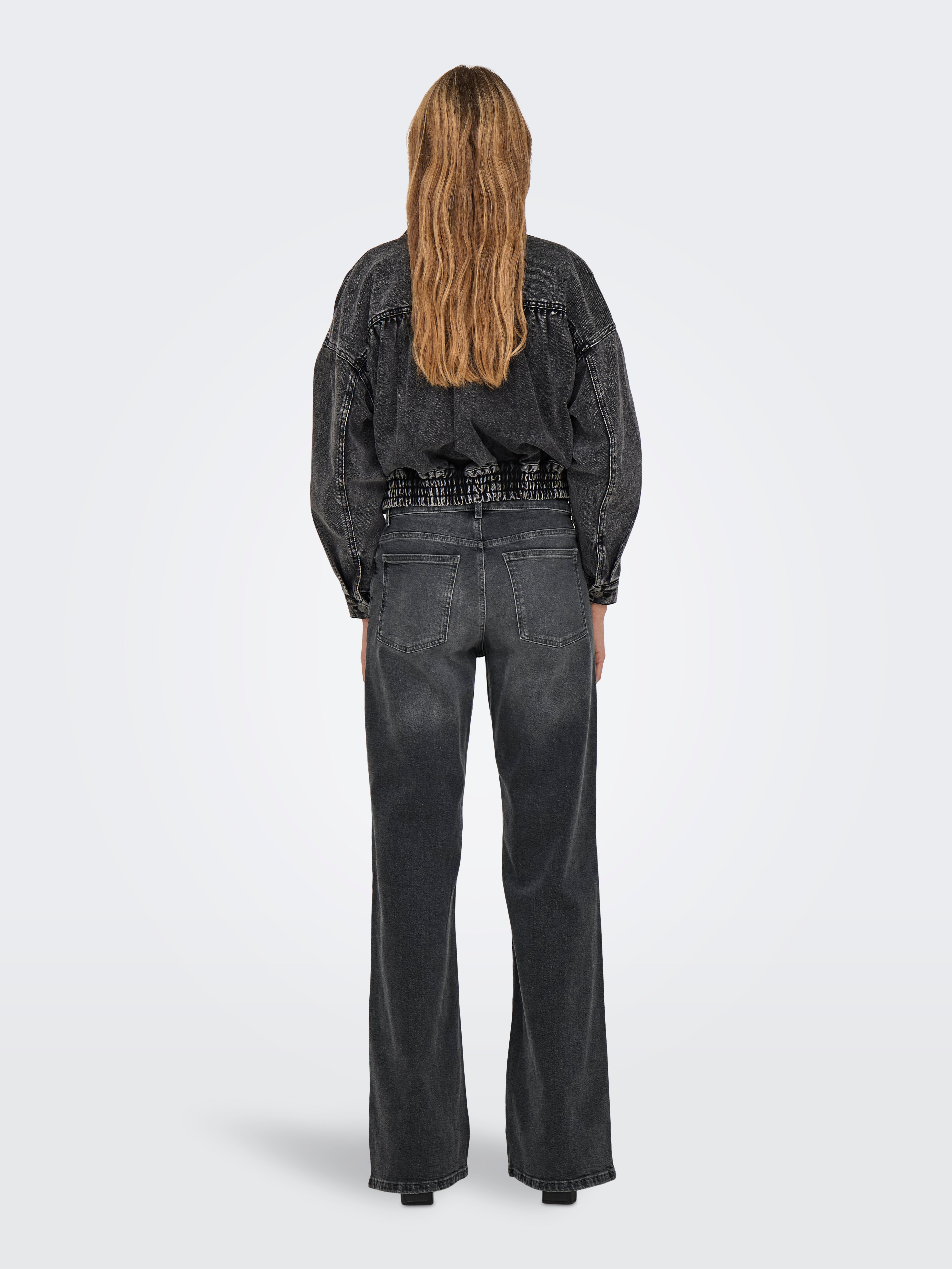 ONLCHRIS Mittlere Taille Weiter Beinschnitt Jeans Grey Denim