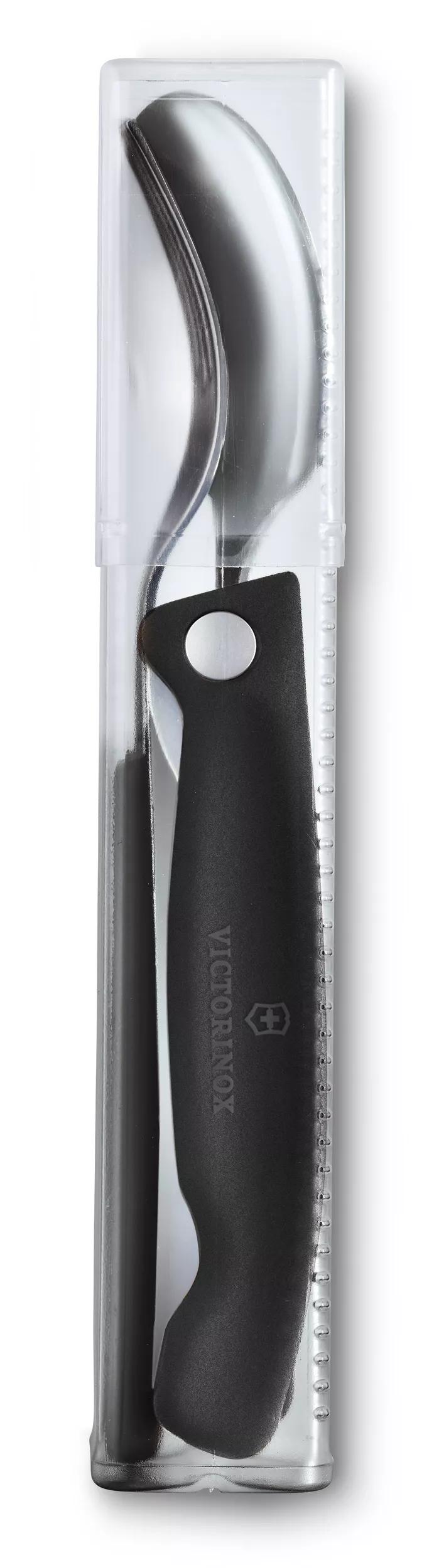 Swiss Classic Set aus Gemüsemesser, Gabel und Löffel-schwarz