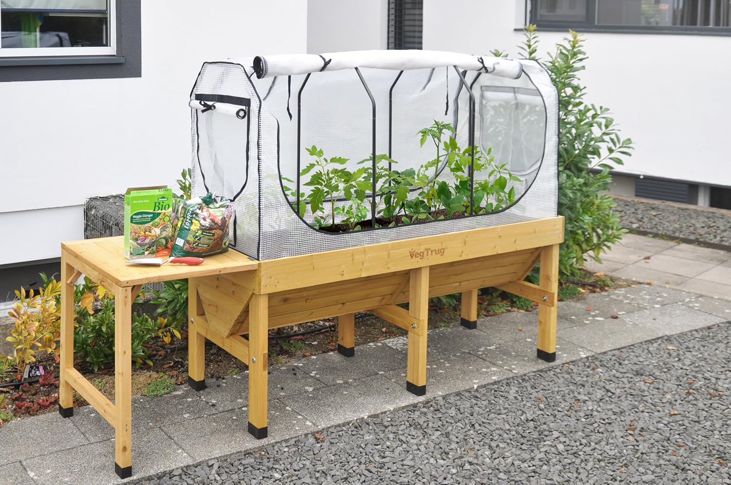 VegTrug® Gewächshausaufsatz Classic - Hochbeet Abdeckung mit Micro-Net-Funktion & PE-Folie - Frühbeet Aufsatz für Pflanzkasten - 99,5x72x90 cm
